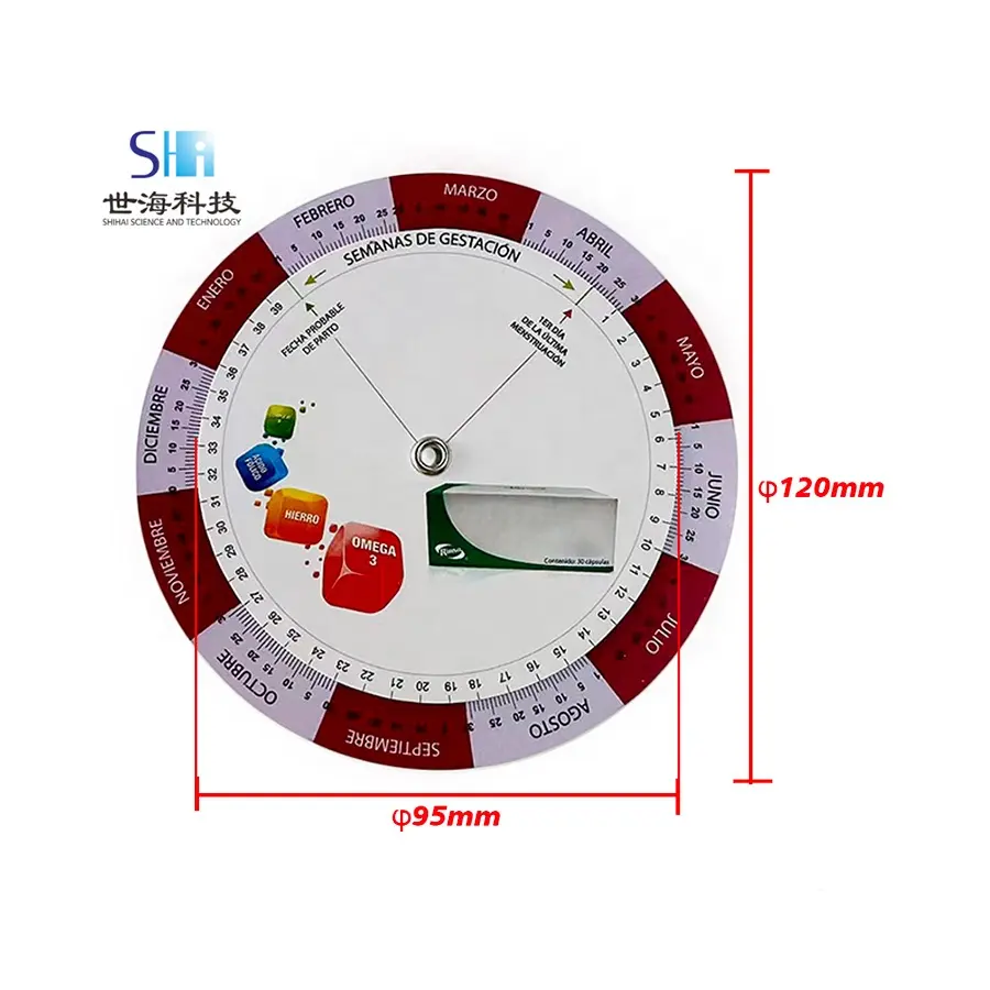 Groothandel Ziekenhuiswielkaart Goedkope Aangepaste Rekenmachine Zwangerschap Draaitafel Zwangerschap Vervaldatum Calculator Gynaecoloog Liniaal