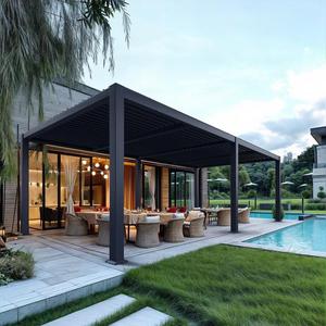 Pergola à lames orientables en aluminium thermolaqué robuste, imperméable, écologique, résistante au vent, pour extérieur, abri de jardin, prix usine, OEM - Product Image 2