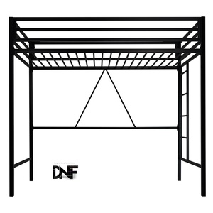 Letto a Soppalco Moderno Singolo con Scala e Ringhiera, Supporto in Metallo Resistente, Senza Bisogno di Box Spring, <span class=keywords><strong>Salvaspazio</strong></span> per Camere d'Albergo - Product Image 1