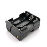 Support de batterie en aluminium 6 x AA UM3, avec bouton-pression ou plomb de fil 9v