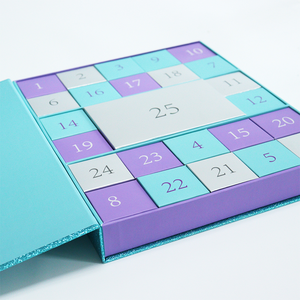 Boîte de calendrier de l'avent de maquillage style <span class=keywords><strong>Victoria</strong></span> <span class=keywords><strong>Secret</strong></span> personnalisée de 30 jours Boîte d'emballage en papier de beauté pour les soins de la peau Présentoir cosmétique de rouge à lèvres - Product Image 4