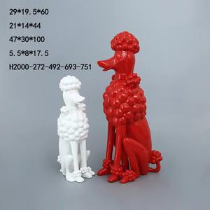 Scultura della decorazione di alta qualità grande statua del Pudel del del barboncino della resina della vetroresina da vendere colore nero/<span class=keywords><strong>rosa</strong></span>/bianco/rosso - Product Image 5