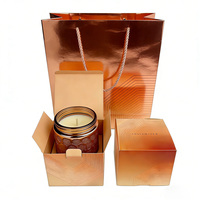 Emballage de bougie parfumée avec cadre photo en papier kraft recyclé, avec fente intérieure gaufrée, doublure en éponge, impression personnalisée