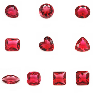 Gema cuadrada de cristal sintético, cristal sintético de corte cuadrado, Gema de cristal rojo rubí, <span class=keywords><strong>color</strong></span> rosa, K9 - Product Image 4