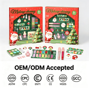 Coffret de maquillage lavable pour enfants, cadeau de Noël, ensemble de jouets cosmétiques pour filles, OEM, sûr, non toxique, jeu d'imitation pour enfants, vernis à ongles, fard à paupières - Product Image 6