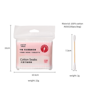 LMLTOP Lot en vrac de bâtonnets d'oreilles en <span class=keywords><strong>coton</strong></span> naturels à double tête, écologiques, biodégradables et jetables pour le nettoyage des oreilles - Product Image 5