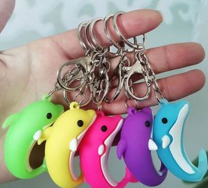 Wholesale Cute <b>Cartoon</b> Rubber Dolphin Keychain Marine Animal Pendant Student <b>Backpack</b> Decoration Car Keychain - Product Image 1