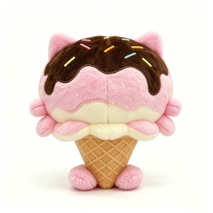 Peluche personnalisée en forme de crème glacée, peluche alimentaire, peluche chat en forme de crème glacée, animal en peluche en forme de cornet de crème glacée - Product Image 4
