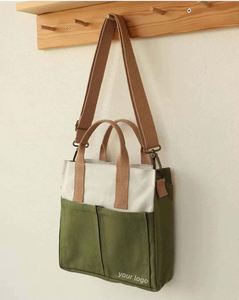 New <b>Canvas</b> Shoulder Crossbody Small Mini <b>Canvas</b> <b>Tote</b> Bag with Custom Logo - Product Image 1