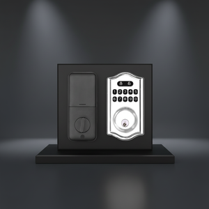 <span class=keywords><strong>Serrure</strong></span> de porte intelligente, entrée sans clé avec accès par mot de passe et clé, finition noir mat - Product Image 4