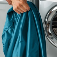 Ensemble de literie de luxe 6 pièces, couvre-lit uni, drap en satin d'été