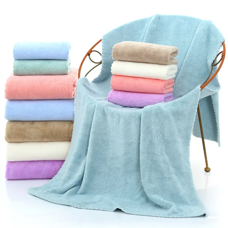 Wholesale Bath Custom Blank Beach Microfiber Coral Fleece Spa Towel