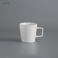 En stock usine, prix de gros, 16-20 pièces, service de vaisselle en grès blanc mat à bord vertical pour restaurant