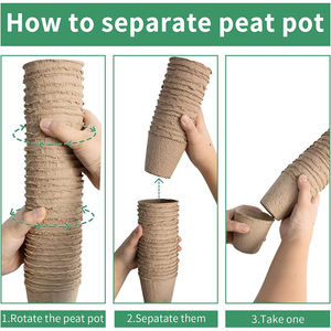 Plateau à semis biodégradable <span class=keywords><strong>en</strong></span> pulpe, <span class=keywords><strong>pot</strong></span> <span class=keywords><strong>de</strong></span> pépinière rond jetable <span class=keywords><strong>en</strong></span> pulpe <span class=keywords><strong>de</strong></span> papier pour graines <span class=keywords><strong>de</strong></span> fleurs - Product Image 4