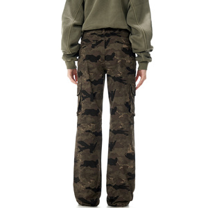 Pantaloni <span class=keywords><strong>Cargo</strong></span> mimetici personalizzati da donna alla moda a vita bassa tute mimetiche dritte pantaloni da donna - Product Image 4