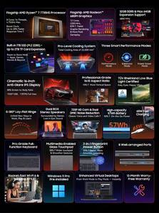 Portátil BLACKVIEW GAMIBOOK 8 de 16 Pulgadas con Pantalla FHD, 16/512 GB SSD, <span class=keywords><strong>AMD</strong></span> <span class=keywords><strong>Ryzen</strong></span> <span class=keywords><strong>7</strong></span> 7735HS, Batería de 57 Wh, Carga Rápida de 65 W, Win11Pro, Wi-Fi 6 - Product Image 2