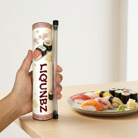 Boîte à sushi cylindrique jetable, écologique, recyclable, de qualité supérieure, faite à la main, avec impression personnalisée, de qualité alimentaire, pour