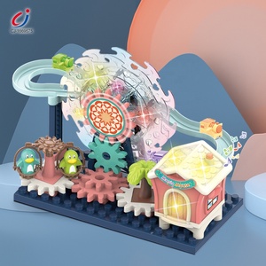 Jouets de course sur rail à assembler soi-même Chengji Electric, grande roue, jouet de construction intellectuel avec engrenages, musique et lumière - Product Image 3