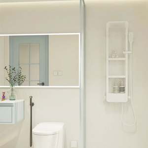 Meuble de salle de bain moderne série Dream Blue, meuble de salle de bain flottant en bois avec miroir intelligent - Product Image 6