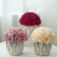 Bestseller Natürliche Konservierte Blume Rote Rosen Langes Leben Echte Valentinstag Geschenke Einzigartige Lila Schwarz Konservierte Rosen Vasen
