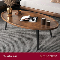 Table basse familiale simple et moderne de style nordique, type familial, plusieurs petites tables à côté du canapé, table basse ronde
