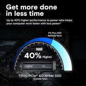 SSD Interno Crucial T500 500GB 1TB 2TB 2280 PCIe 4.0 fino a 7400MB/s NVMe M.2 per Laptop, Desktop e Computer - Product Image 6