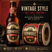 Étiquette de bouteille de bière personnalisée à prix d'usine, autocollant en vinyle résistant à l'eau pour seau à glace, 1 pièce MOQ