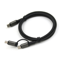 Venta al por mayor 1M 60W 3A 2 en 1 Cable de datos de carga rápida para cable de cargador tipo C para teléfono móvil PC portátil