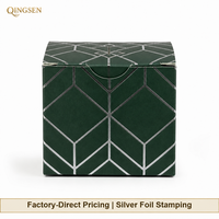 Caja de Regalo para Joyería, Elegante y Resistente, con Estampado Plateado en Verde Bosque, Personalizada, para Boutiques