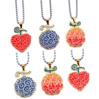 6 Nouveaux Designs de Colliers Fruit du Diable en Or, Colliers Fruit du Caoutchouc, Pendentifs Fruit de Luffy et Porte-clés Métalliques