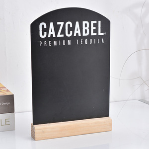 Mini Blackboard With Wood Base Double Sided For Shop Menu Kids Writing Chalk <b>Board</b> Standing Display Sign - Product Image 3