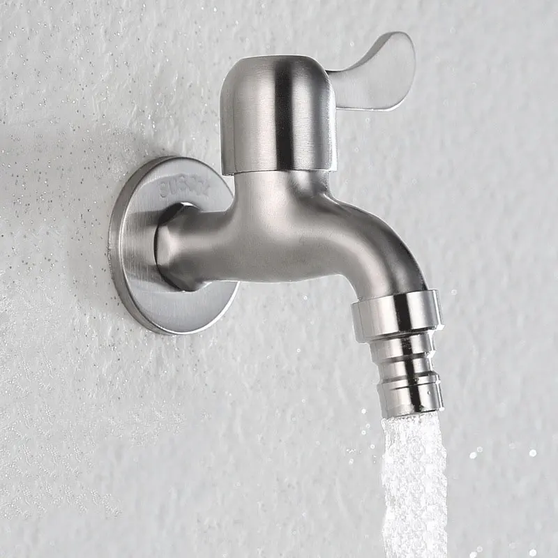 Toptan SS304 banyo havzası dokunun mutfak evye musluğu musluk suyu musluklar 1/2 "inç musluklar çamaşır makinesi musluk