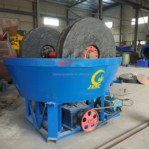 0,5-0.8TPH JXSC Rock Stone Gold Double Roller 1200 Wet Pan Grinding Mill Machine Precio barato