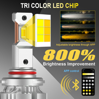 Faros Delanteros LED G18W para Automóviles Fabricados por Gview, Control por Aplicación Móvil, 130 W, 40000 Lúmenes, 9005 9006, Kit de Actualización Inteligente