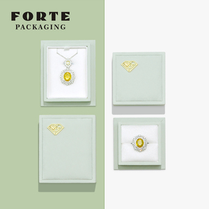Caja de Joyería de Cuero PU con Logotipo Personalizado Forté para Guardar Collares, Anillos y Colgantes, Empaque Premium - Product Image 2