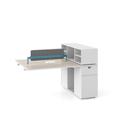 Poste de travail de bureau modulaire convertible moderne pour 2 personnes, en bois, taille et design personnalisables, garantie 10 ans