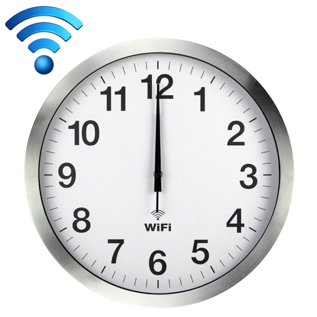 12 Inch Electric Needle Smart WiFi Wall Clock with Automatic Time Synchronization Modern Minimalist Silent Living Room Clock