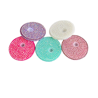 Personnalisé 50-Pack 16oz Couvercles Gobelet En Plastique Coloré Remplacement Acrylique Sparkle Bling Strass pour Canette De Soda pour Cadeaux
