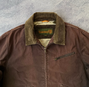 LOGOTIPO personalizado de alta calidad, chaqueta de lona de pato de gran tamaño lavada Vintage auténtica para hombre, cremallera, peso pesado, artículos de trabajo usados antiguos, Unisex - Product Image 2