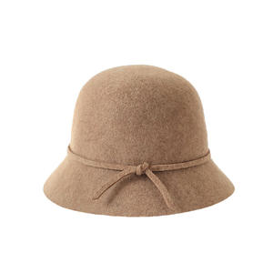 Donne Bowknot fedora con la corda per il partito Isolamento di lana 100% in inverno femminile Vintage Bowler Hat - Product Image 2