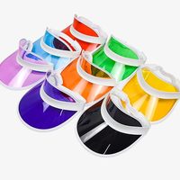 80s rétro unisexe pare-soleil en plastique clair casquette couleur bonbon transparent touristique visière casquette coloré Poker Golf chapeau