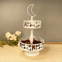 Plateau de service à Dessert décorations lune Ramadan, support à gâteau de Table plateau de service à deux niveaux en fer Ramadan eid ramadan