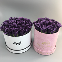 Nouvelle boîte à fleurs ronde en papier faite à la main, épaisse, recyclable, enduite de PE 150 GSM, personnalisable pour les fournitures de fleuristes, emballage de fleurs