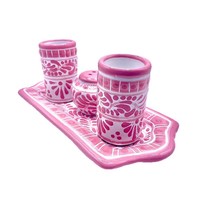 4 ensembles de conteneurs à sel et poivre mexicains de 2 onces, style Talavera, petits verres à vin