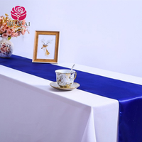 HT-TC-Z003 Chemins de table tissés 13x108 pouces bleu rouge violet 100% polyester durables et écologiques