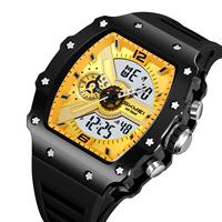 Montre Homme SKMEI 2398 Luxe Sport Ovale Étanche Alarme Bracelet en Acier Inoxydable Affichage Numérique