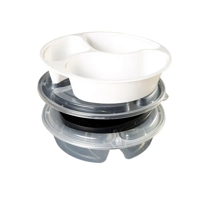 Yian 3 Compartiment Bpa Gratis Pp Food Container Fast Food Take-Away Verpakking Keuken Tafelblad Maaltijd Voorbereiding Slakom Bord