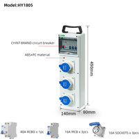 HY1805 boîte de disjoncteur de prise de jonction combinée électrique étanche boîte de distribution d'alimentation temporaire portable en plastique