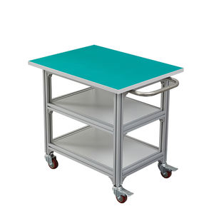 Chariot industriel mobile à deux niveaux personnalisable - <span class=keywords><strong>Plan</strong></span> <span class=keywords><strong>de</strong></span> <span class=keywords><strong>travail</strong></span> en acier inoxydable/anti-statique pour entrepôt et ligne <span class=keywords><strong>de</strong></span> production - Product Image 6