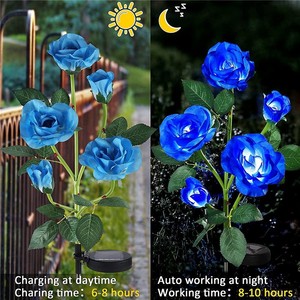 3 Têtes de Lumière Solaire Rose <span class=keywords><strong>Fleur</strong></span> Paysage Solaire <span class=keywords><strong>Fleur</strong></span> Lumières Extérieures Jardin Imperméable - Product Image 3